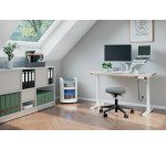 Scrivania compatta piano l 120 x p 70 cm elettrica elevabile Sit-Stand Leitz Ergo colore bianco altezza 72 - 118 cm