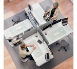 Scrivania compatta piano l 140 x p 80 cm elettrica elevabile Sit-Stand Leitz Ergo colore bianco altezza 72 - 118 cm