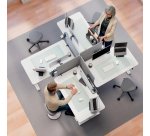 Scrivania compatta piano l 120 x p 70 cm elettrica elevabile Sit-Stand Leitz Ergo colore bianco altezza 72 - 118 cm