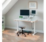 Scrivania compatta piano l 120 x p 70 cm elettrica elevabile Sit-Stand Leitz Ergo colore bianco altezza 72 - 118 cm