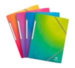 Chemise à élastique 3 rabats plastique Oxford Fusion A4 couleurs translucides assorties