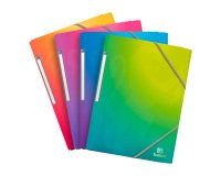 Chemise à élastique 3 rabats plastique Oxford Fusion A4 couleurs translucides assorties