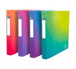 Classeur 4 anneaux plastifié Oxford School Fusion A4+ - Dos 4 cm couleurs translucides assorties