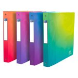 Classeur 4 anneaux plastifié Oxford School Fusion A4+ - Dos 4 cm couleurs translucides assorties