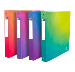 Classeur 4 anneaux plastifié Oxford School Fusion A4+ - Dos 4 cm couleurs translucides assorties