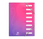 Trieur plastique Oxford School Fusion 8 divisions couleurs translucides assorties