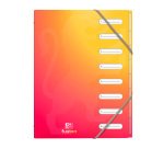 Trieur plastique Oxford School Fusion 8 divisions couleurs translucides assorties