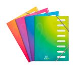 Trieur plastique Oxford School Fusion 8 divisions couleurs translucides assorties