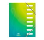 Trieur plastique Oxford School Fusion 8 divisions couleurs translucides assorties