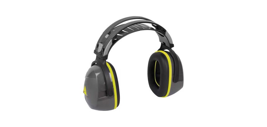 Casco antirruido Deltaplus con orejeras ajustables en altura Gris-Negro