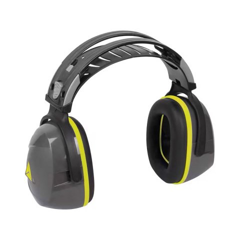 Casco antirruido Deltaplus con orejeras ajustables en altura Gris-Negro