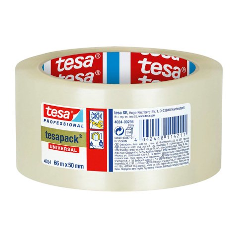 Cinta adhesiva polipropileno 50 micras BOPP Tesa 66 m x 50 mm transparente