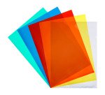 Chemise coin plastique Bruneau A4 polypropylène 12/100e transparente couleurs assorties - Paquet de 100