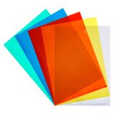 Chemise coin plastique Bruneau A4 polypropylène 9/100e transparente couleurs assorties - Paquet de 100