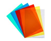 Chemise coin plastique Bruneau A4 PVC 15/100e transparente couleurs assorties - Paquet de 10