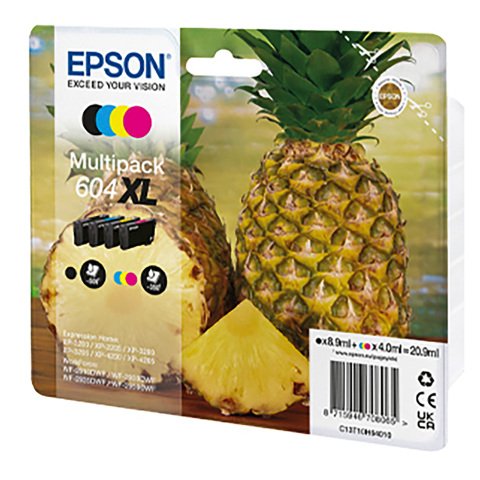 Epson 604XL Pack 4 cartuchos originales negro+3 colores alta capacidad (500 + 3 x 350 páginas)