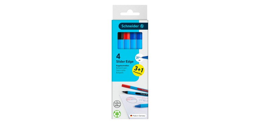 3 Penne Slider Edge XB colori assortiti e 1 blu in omaggio