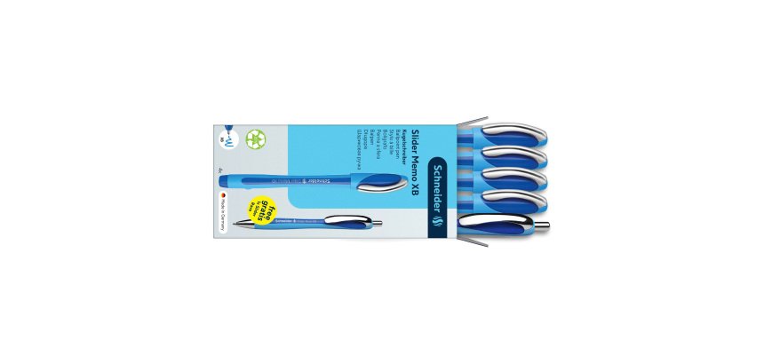 4 Penne Slider Memo XB e 1 Slider Rave XB blu in omaggio