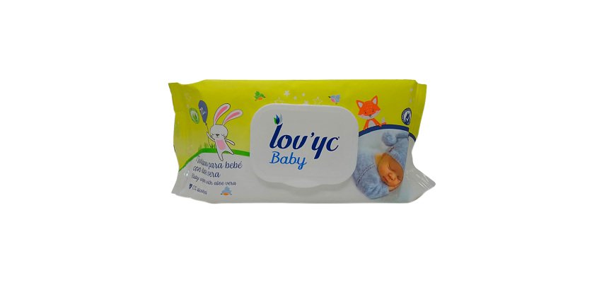 Toalltas húmedas para bebé Lov'Yc aloe vera - paquete de 72