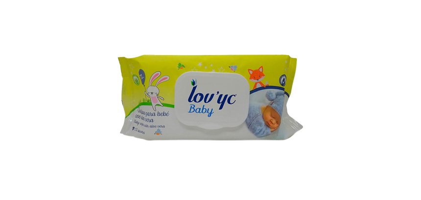 Toalltas húmedas para bebé Lov'Yc aloe vera - paquete de 72