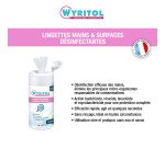 Lingettes nettoyantes désinfectantes mains Wyritol - Boîte de 100