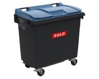 Conteneur à déchets 4 roues 770 litres extérieur gris-bleu