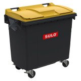 Conteneur à déchets 4 roues 770 litres extérieur gris-jaune
