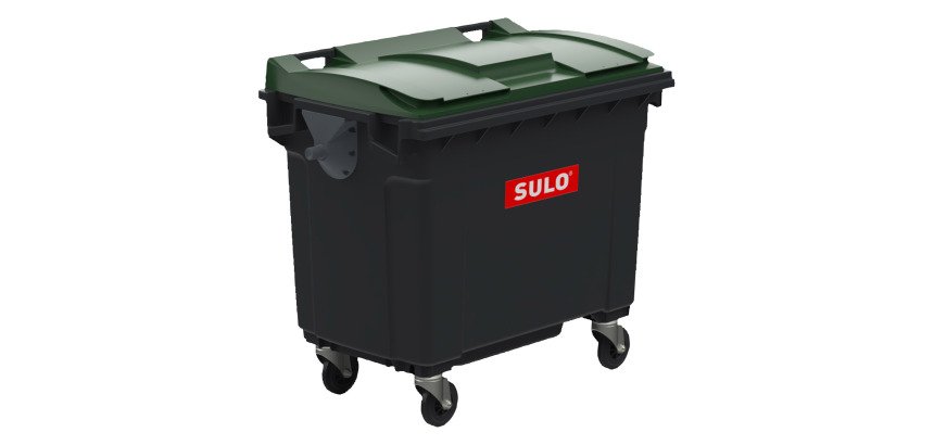 Conteneur à déchets 660 litres extérieur 4 roues couleur