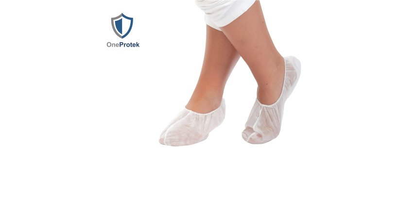 Chaussettes en PP blanc à usage unique - Sachet de 100