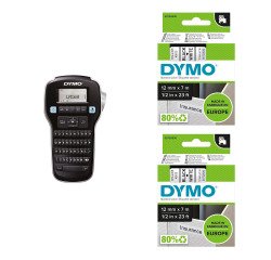 Etichettatrice Dymo LM160 e 2 nastri D1 12mmx7m nero - bianco