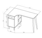 Bureau d'angle Nook 120 x 67 cm avec rangement