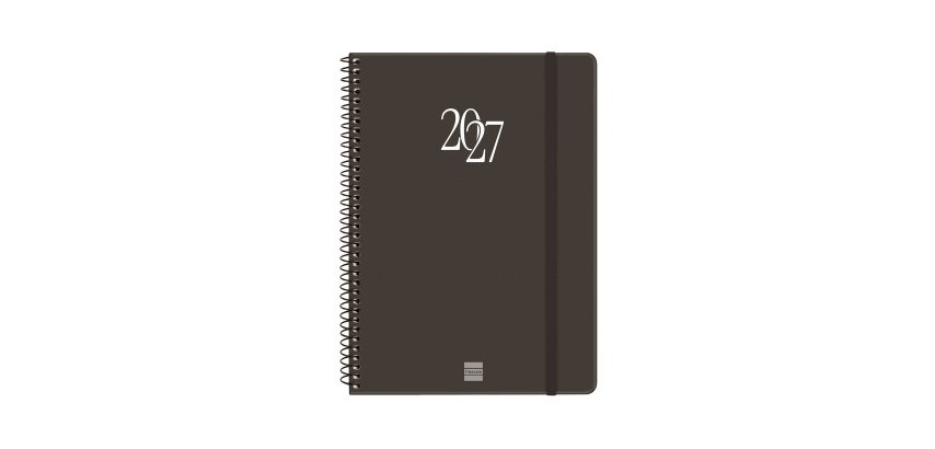 Agenda Finocam Espiral Basics 155x212 mm Semana Vista Horizontal Negro