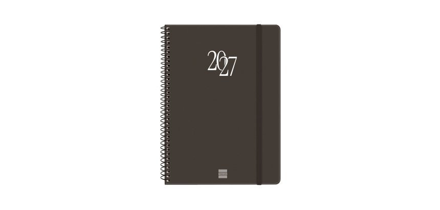 Agenda Finocam Espiral Basics 155x212 mm Semana Vista Horizontal Negro