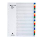 Colored Polypropylene A4 Divider Durable 20 Neutral Multicolor Tabs - 1 set