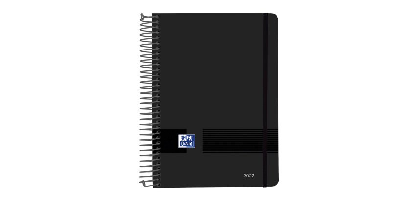 Agenda LIVE & GO 15X21 Día página negro Catalán Oxford