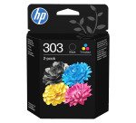 HP 303 Pack 2 cartuchos originales (3YM92AE) negro + tricolor (200 + 3 x 165 páginas)