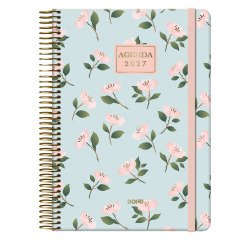 Agenda espiral Velvet flores dia página 14x20 Dohe jazmín