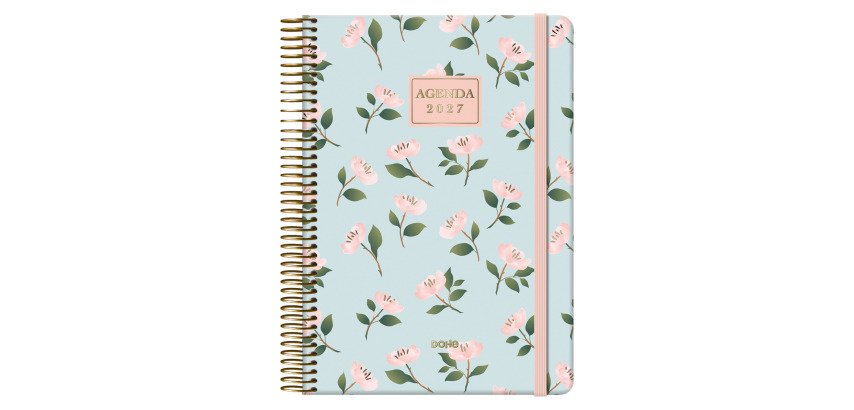 Agenda espiral Velvet flores dia página 14x20 Dohe jazmín