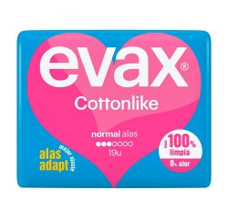 Compresas con alas Evax CottonLike Normal - paquete de 19