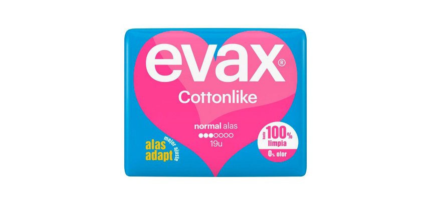 Compresas con alas Evax CottonLike Normal - paquete de 19