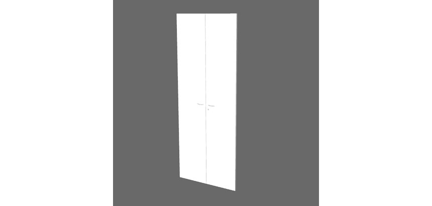 Coppia ante battenti alte per libreria Avila L 76 x P 1,8 x H 196 cm