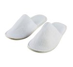 Zapatilla rizo blanca con ribete blanco - caja de 100