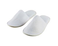 Zapatilla rizo blanca con ribete blanco - caja de 100