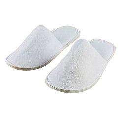 Zapatilla rizo blanca con ribete blanco - caja de 100