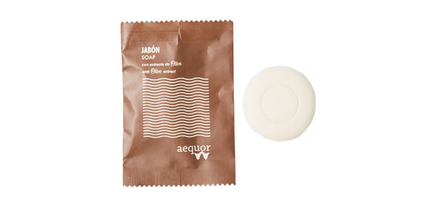 Jabon oliva Aequor redondo 12g - caja de 500