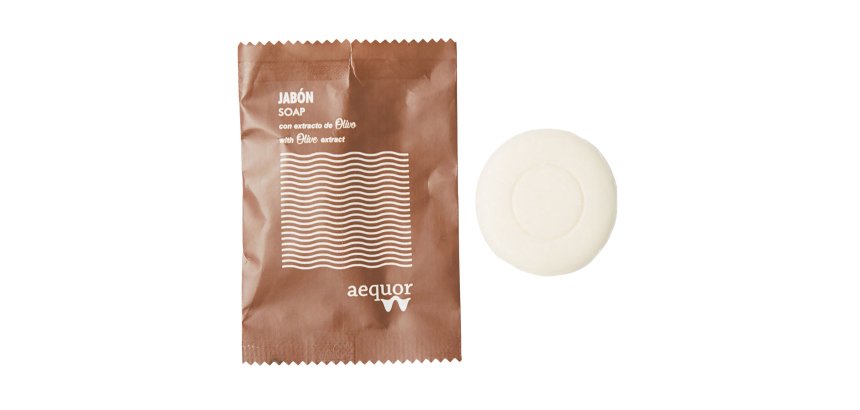 Jabon oliva Aequor redondo 12g - caja de 500