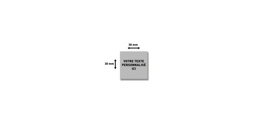 Plaque de texte personnalisable pour tampon Trodat Printy 4630 – 30 × 30 mm