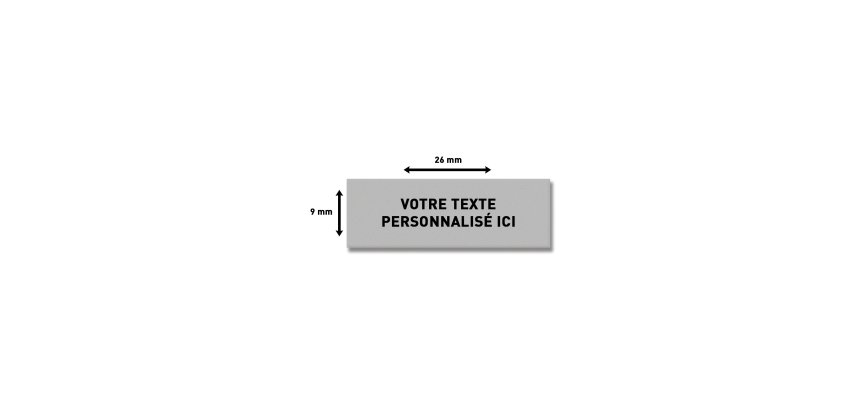 Plaque de texte personnalisable pour tampon Trodat Printy 4910 – 26 x 9 mm