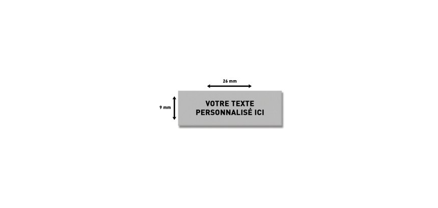 Plaque de texte personnalisable pour tampon Trodat Printy 4910 – 26 x 9 mm