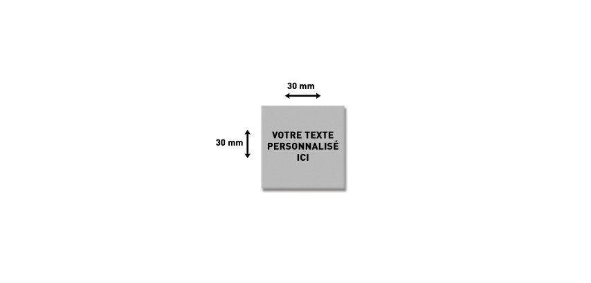 Plaque de texte personnalisable pour tampon Trodat Printy 4923 – 30 x 30 mm